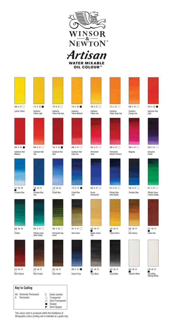 Winsor & Newton Artisan Water mixable Oil Colour Series 1 37ml - Image 2