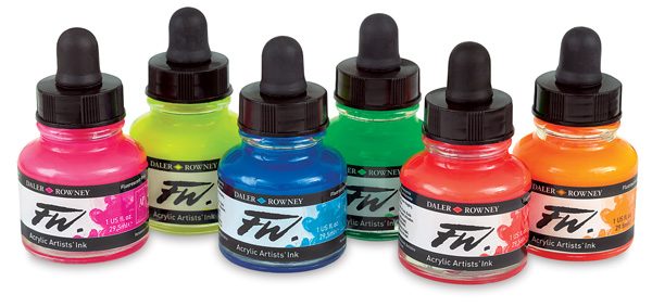 Daler Rowney Artists’ FW Fluorescent Inks