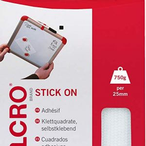 Velcro 25mm Stick on Squares White