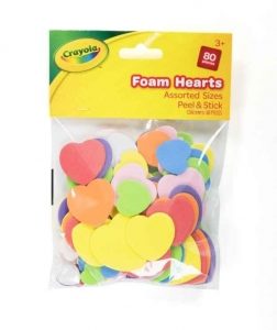 Crayola Peel & Stick Foam Hearts (80)