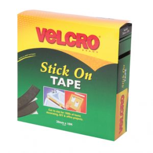 Stick On Tape 20mm X 10m Black H & L VELCRO® Brand