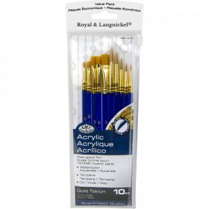 Royal & Langnickel Gold Taklon 10 Brush Set SVP7