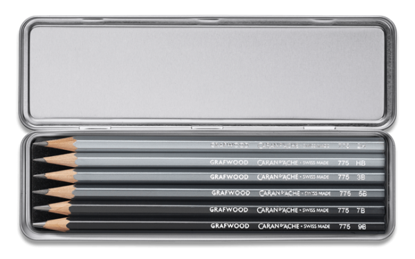 Caran D'Ache Graphite Line Metal Box - 6 Assorted