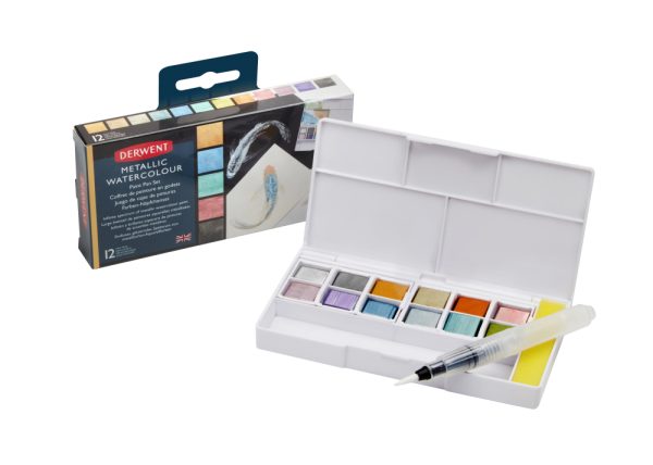 Derwent Metallic Watercolour 12 Pan Set