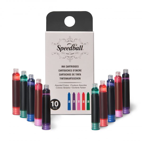 Fountain Pen Ink Cartridges Assorted Colours 10 Pack