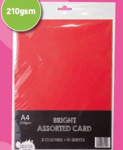Creative House A4 Assorted Bright Card (10 pack)