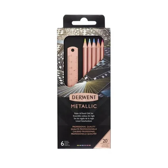 Derwent 20th Anniversary Metallic Ruler Gift Set