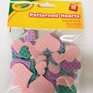 Crayola Peel & Stick Patterned Hearts 60 Pack