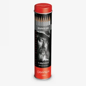 Caran D'Ache Grafwood Pencil Metal Container (15 Pencils)